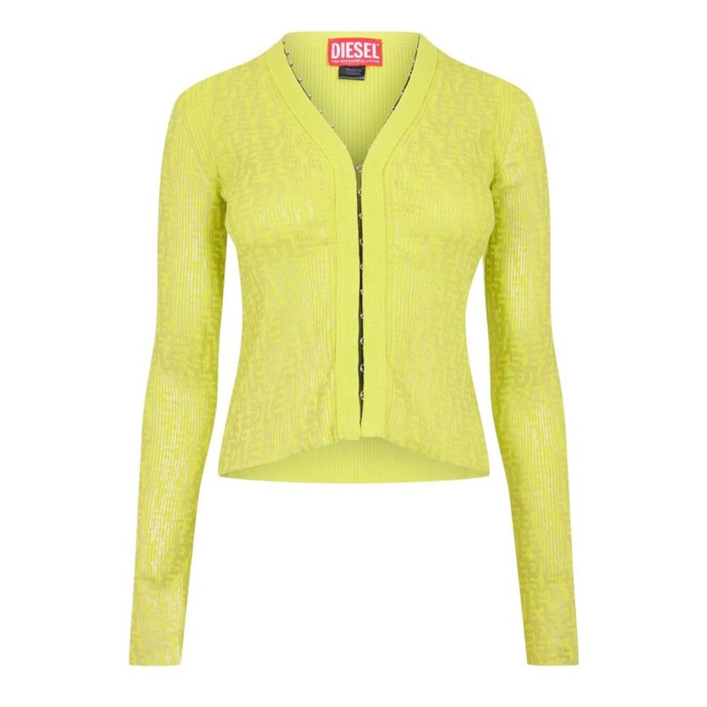 Diesel Womens/Ladies Metal Hook Slim Cardigan / Yellow